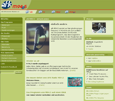 M94.5 Der Mnchner-Radio-Sender mit Webcam, Playlist, laufendem Programm und Veranstaltungshinweisen